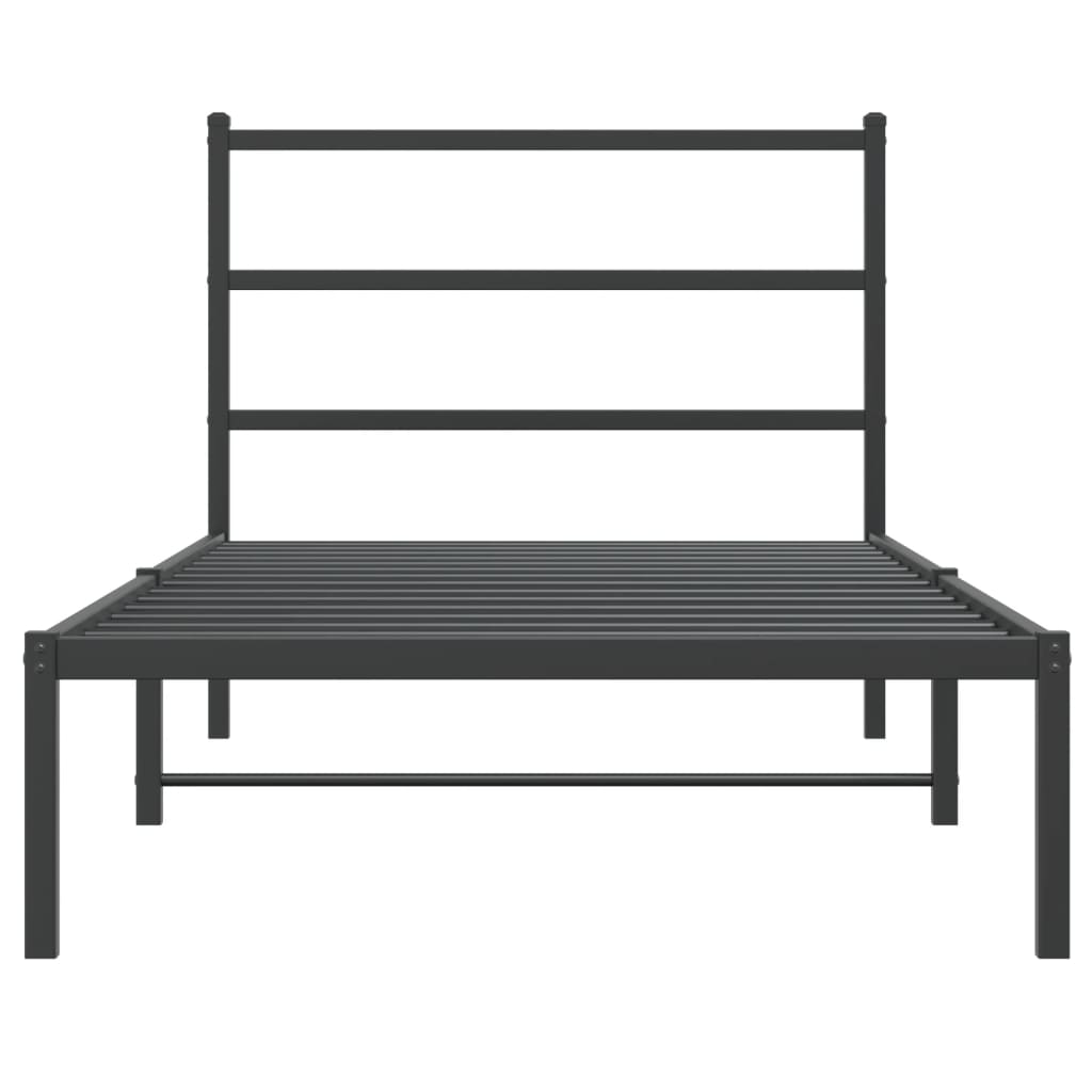 Giroletto con Testiera Metallo Nero 100x200 cm | homemem39