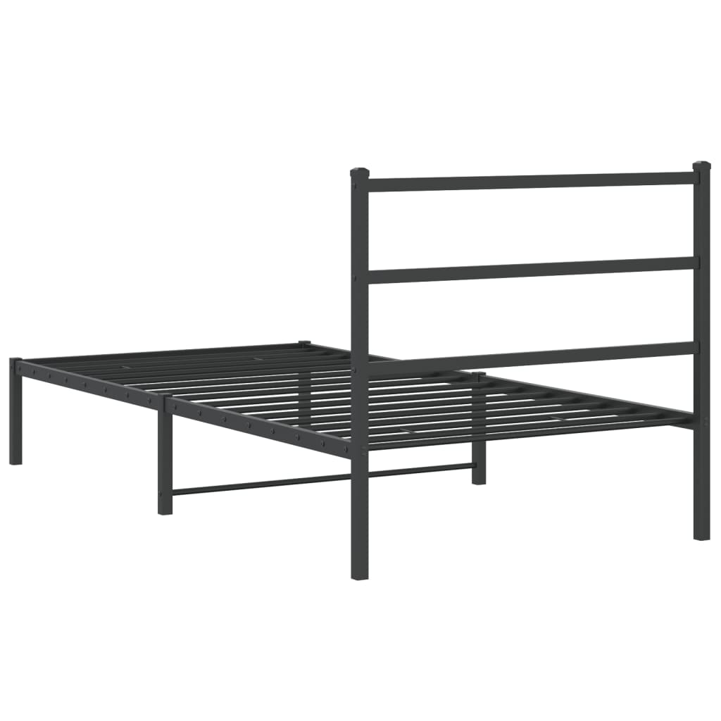Giroletto con Testiera Metallo Nero 100x200 cm | homemem39