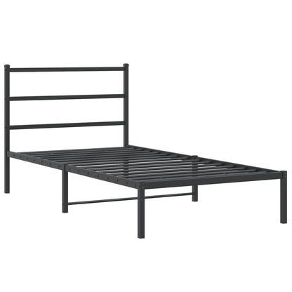 Giroletto con Testiera in Metallo Nero 107x203 cm | homemem39