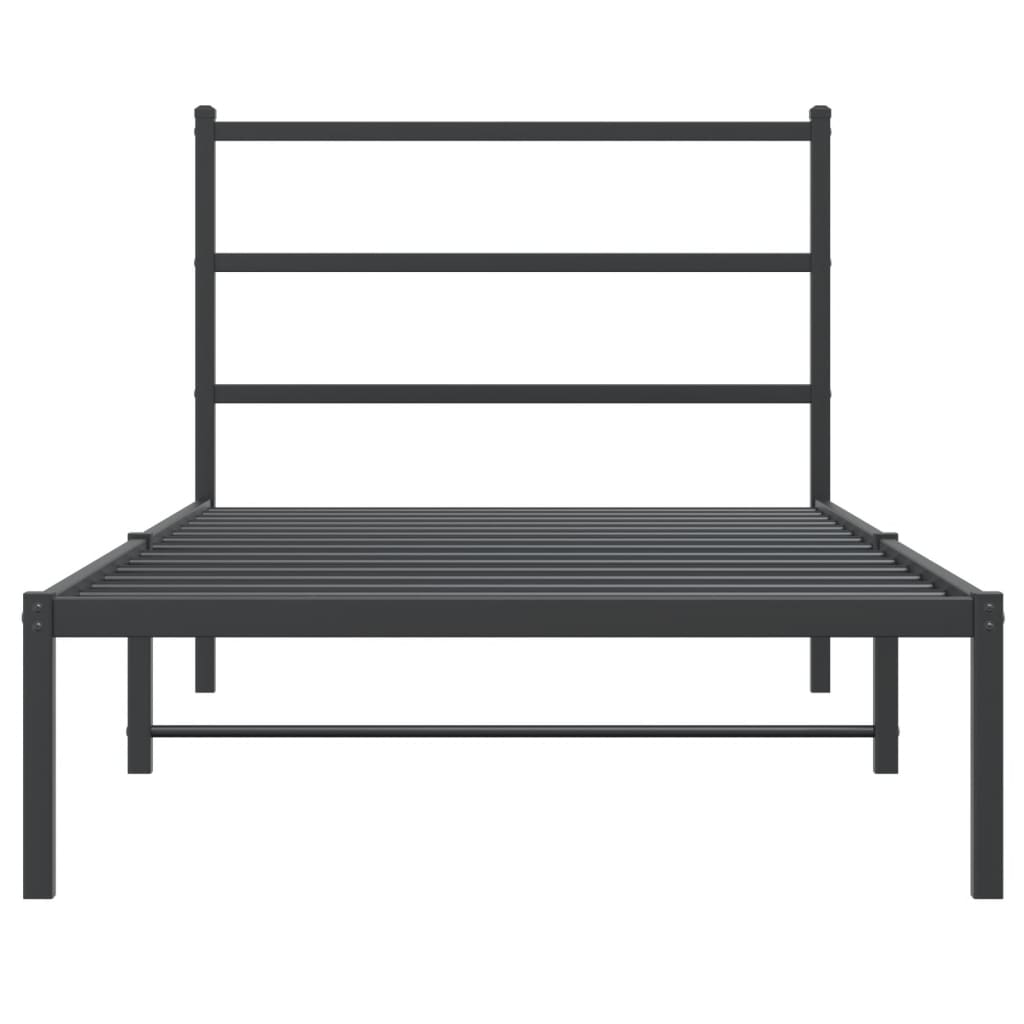 Giroletto con Testiera in Metallo Nero 107x203 cm