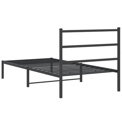 Giroletto con Testiera in Metallo Nero 107x203 cm | homemem39