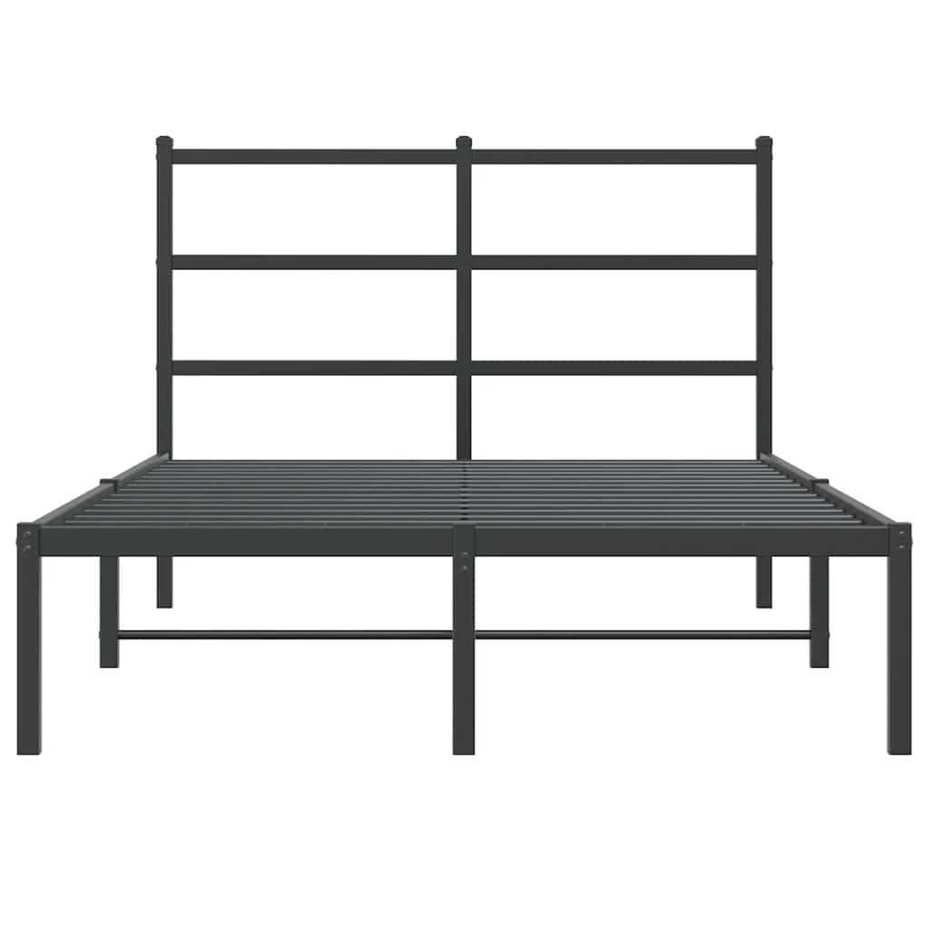 Giroletto con Testiera in Metallo Nero 120x190 cm
