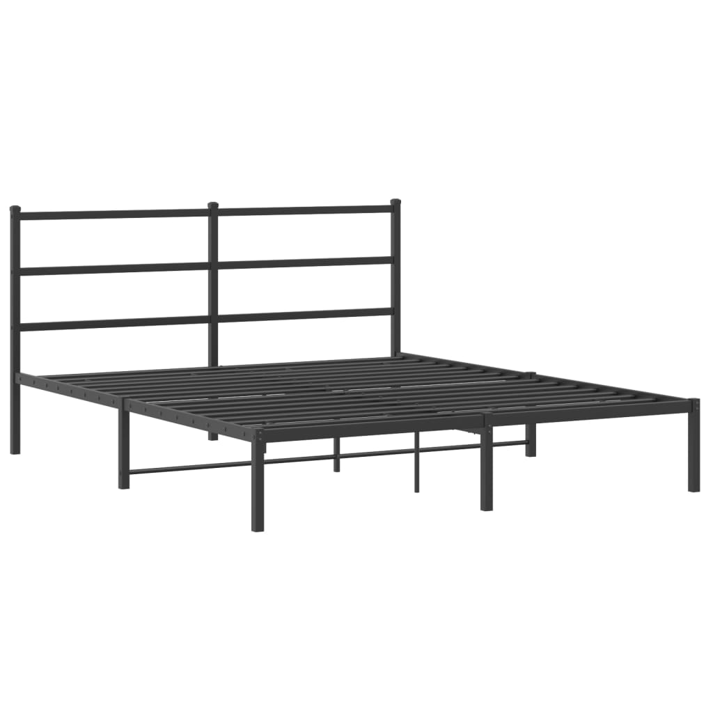 Giroletto con Testiera in Metallo Nero 150x200 cm | homemem39