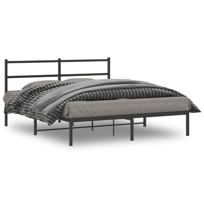 Giroletto con Testiera in Metallo Nero 150x200 cm | homemem39