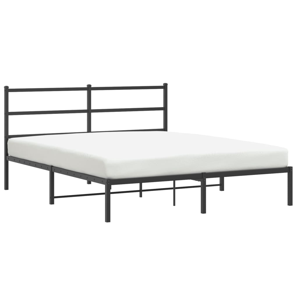 Giroletto con Testiera in Metallo Nero 160x200 cm | homemem39