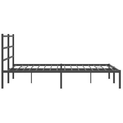 Giroletto con Testiera in Metallo Nero 160x200 cm | homemem39