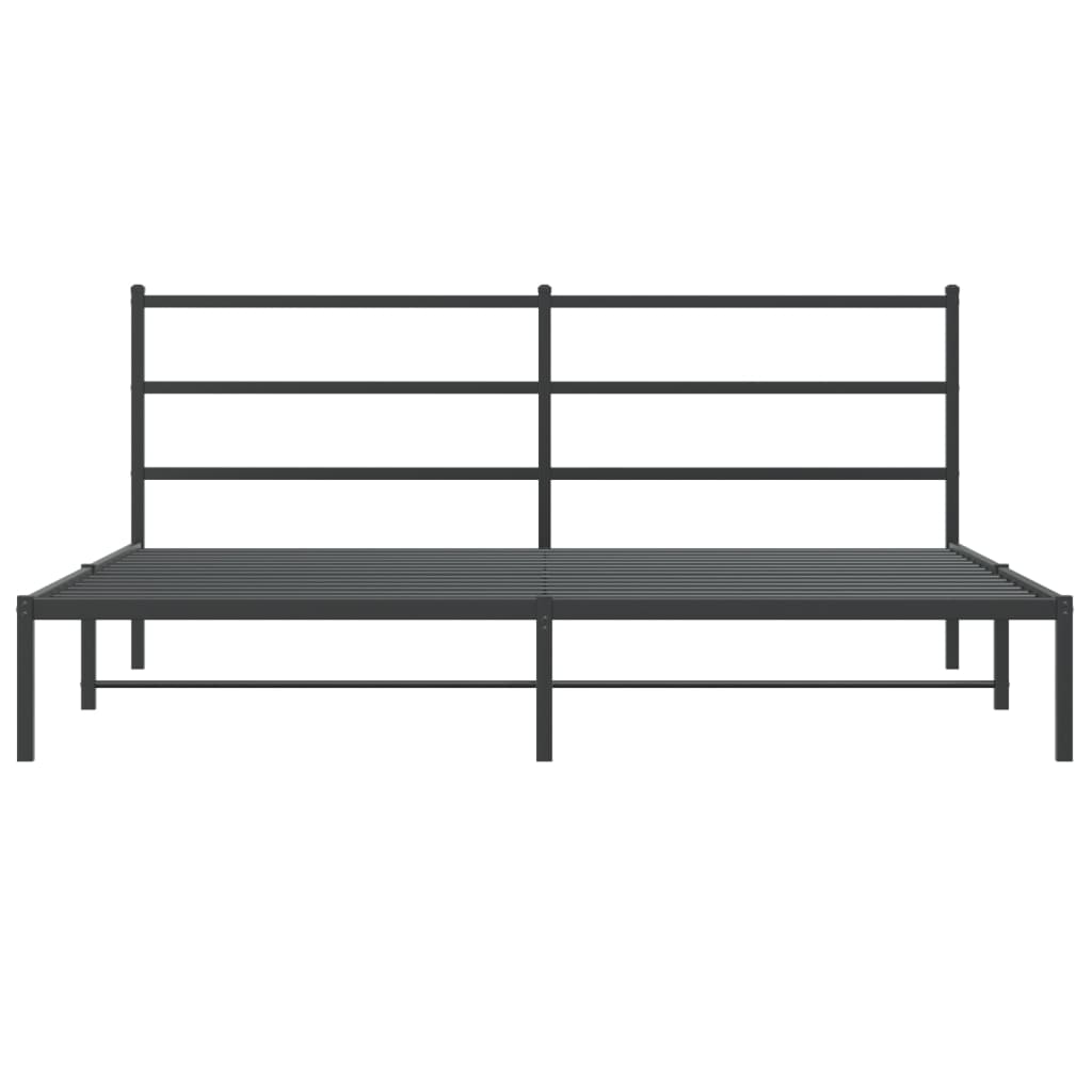Giroletto con Testiera in Metallo Nero 180x200 cm