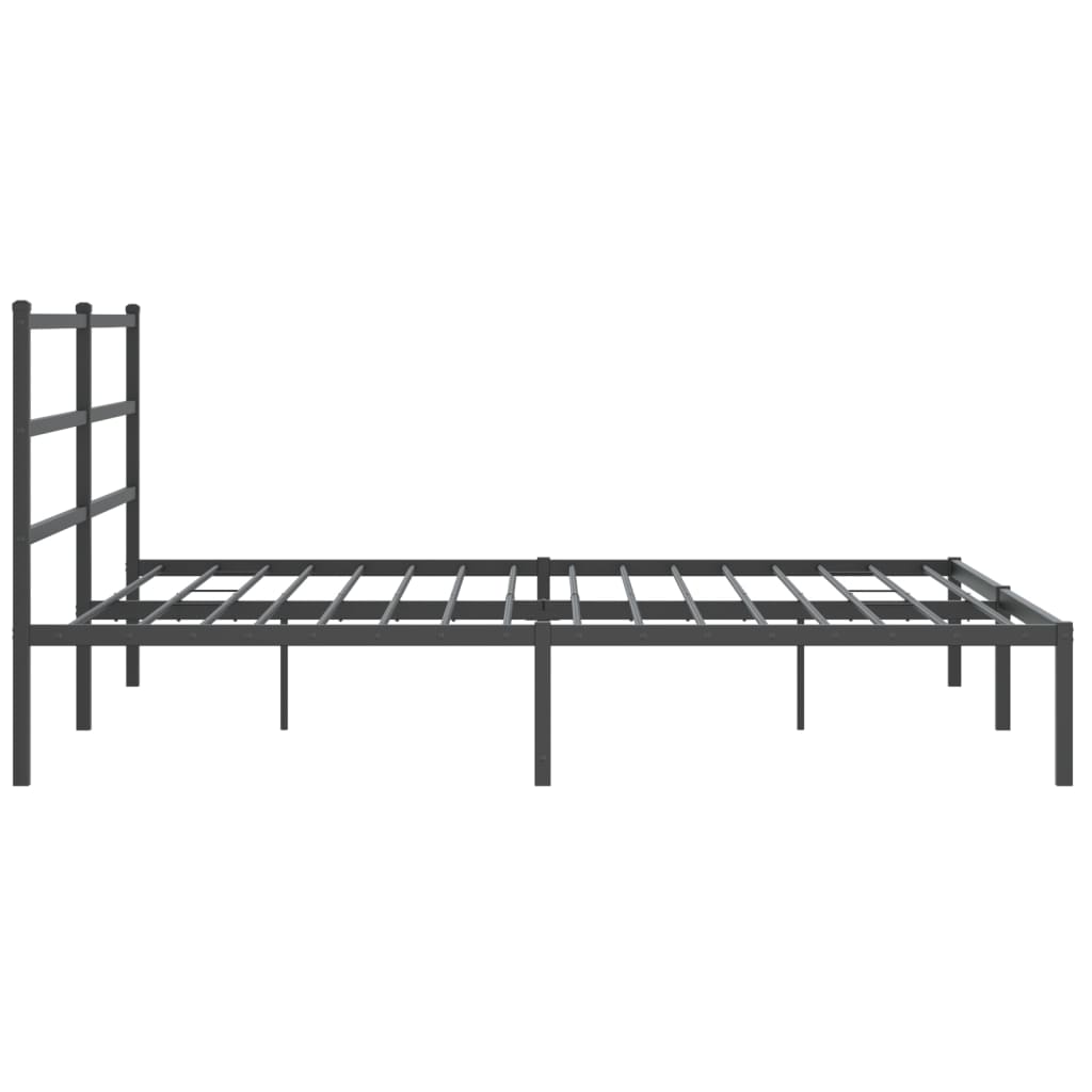 Giroletto con Testiera in Metallo Nero 180x200 cm