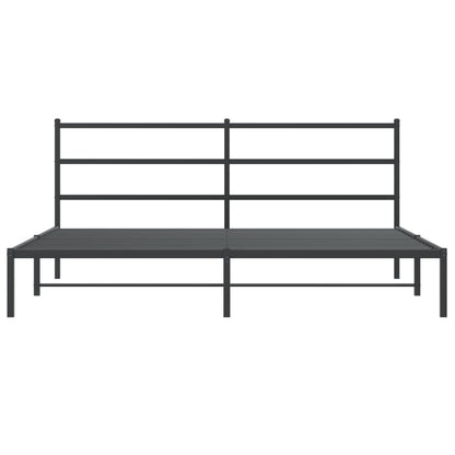 Giroletto con Testiera in Metallo Nero 193x203 cm