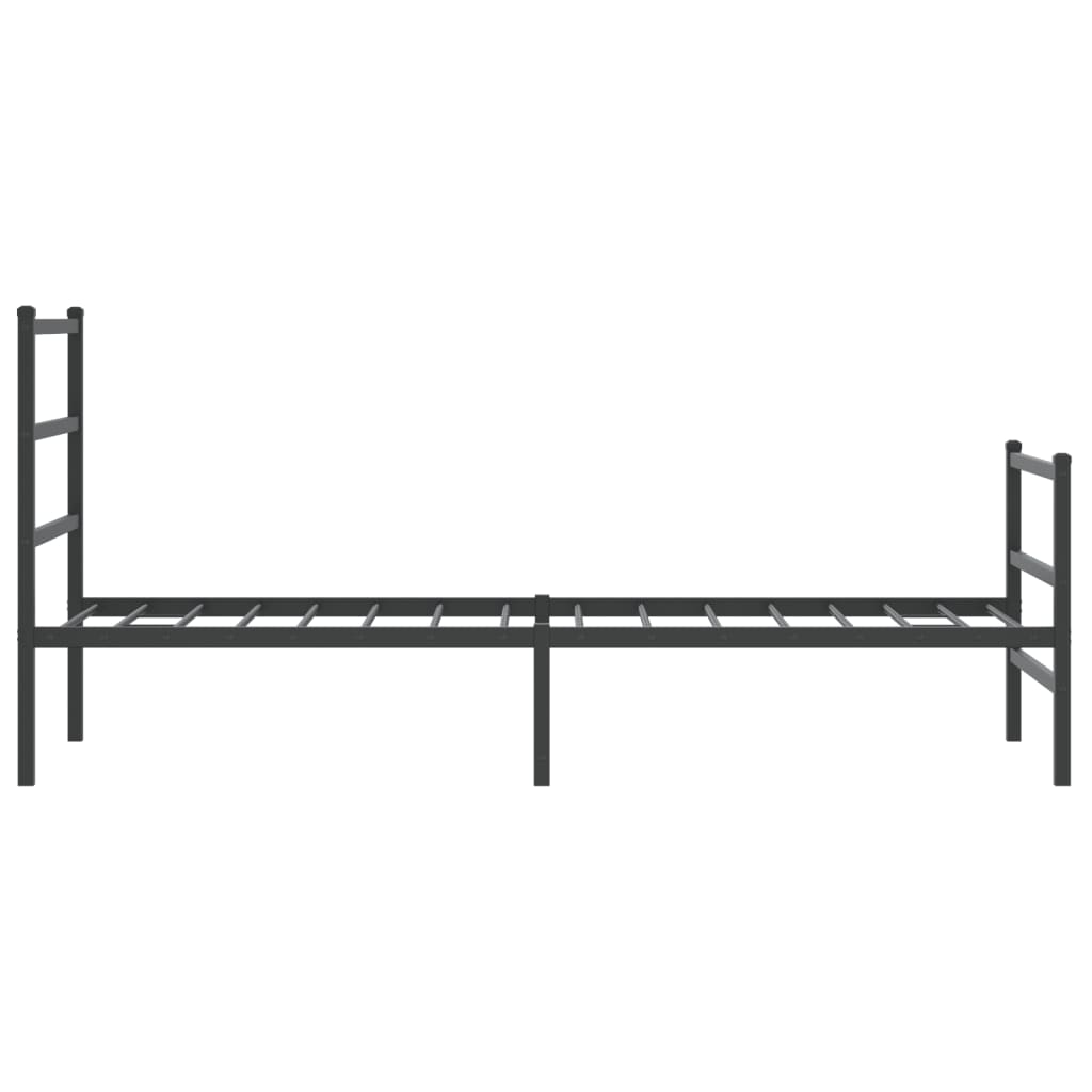 Giroletto con Testiera e Pediera Metallo Nero 75x190 cm