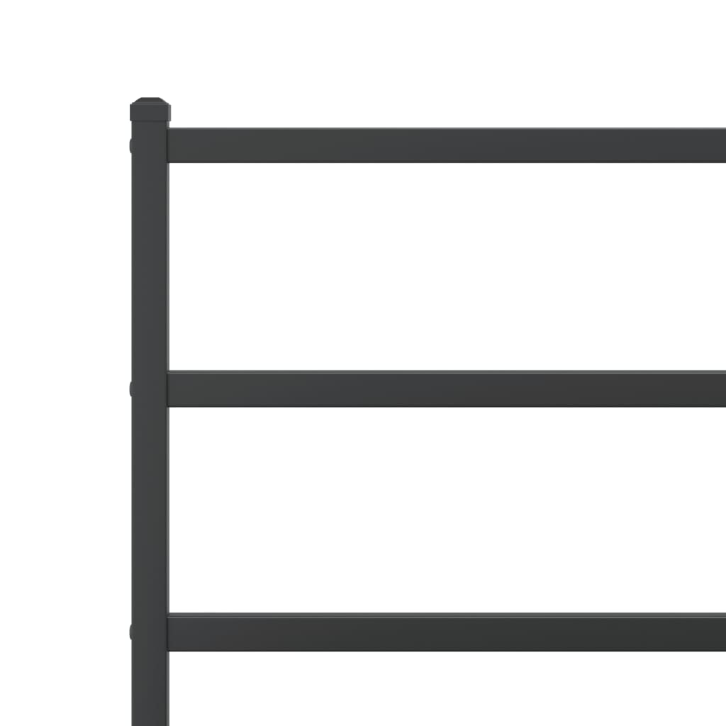 Giroletto con Testiera e Pediera Metallo Nero 90x200 cm | homemem39