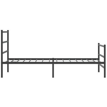 Giroletto con Testiera e Pediera Metallo Nero 100x200 cm | homemem39