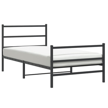 Giroletto con Testiera e Pediera Metallo Nero 107x203 cm | homemem39