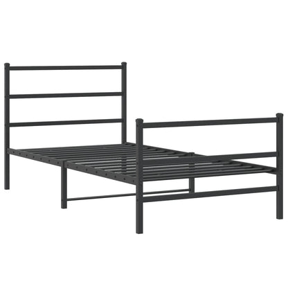Giroletto con Testiera e Pediera Metallo Nero 107x203 cm | homemem39