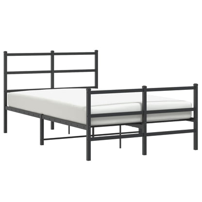 Giroletto con Testiera e Pediera Metallo Nero 120x190 cm | homemem39