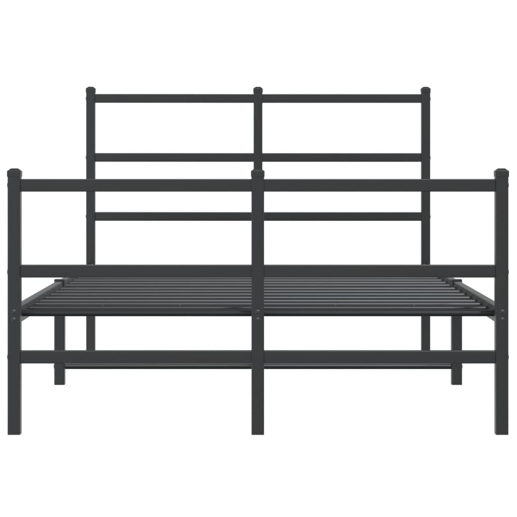 Giroletto con Testiera e Pediera Metallo Nero 120x190 cm | homemem39