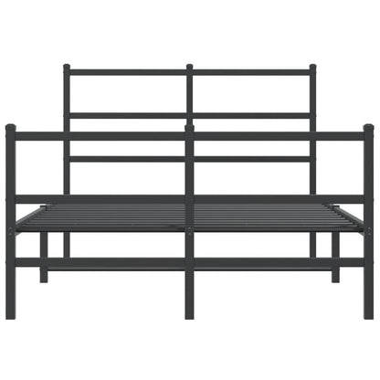 Giroletto con Testiera e Pediera Metallo Nero 120x190 cm | homemem39