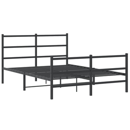 Giroletto con Testiera e Pediera Metallo Nero 135x190 cm | homemem39