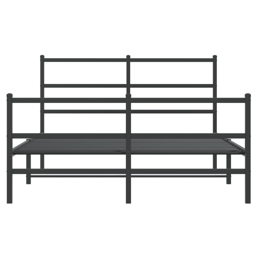Giroletto con Testiera e Pediera Metallo Nero 135x190 cm | homemem39