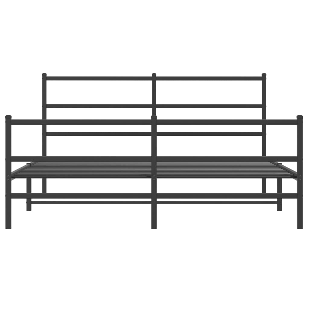 Giroletto con Testiera e Pediera Metallo Nero 150x200 cm