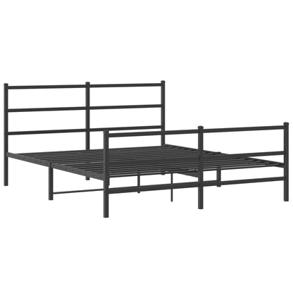 Giroletto con Testiera e Pediera Metallo Nero 160x200 cm | homemem39