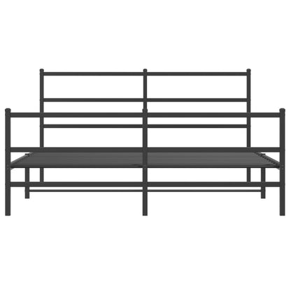 Giroletto con Testiera e Pediera Metallo Nero 160x200 cm