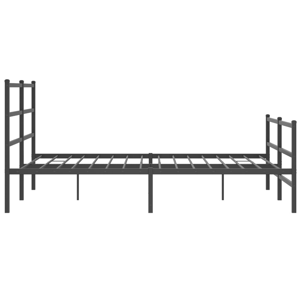 Giroletto con Testiera e Pediera Metallo Nero 160x200 cm | homemem39