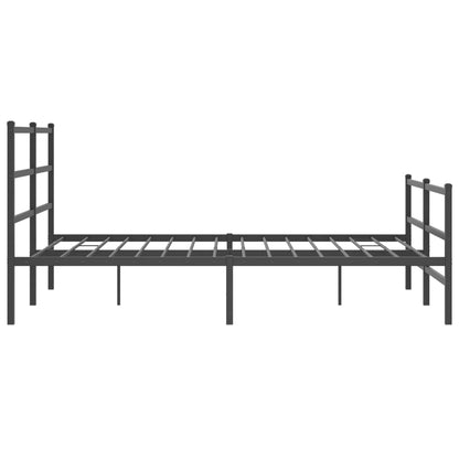 Giroletto con Testiera e Pediera Metallo Nero 160x200 cm | homemem39