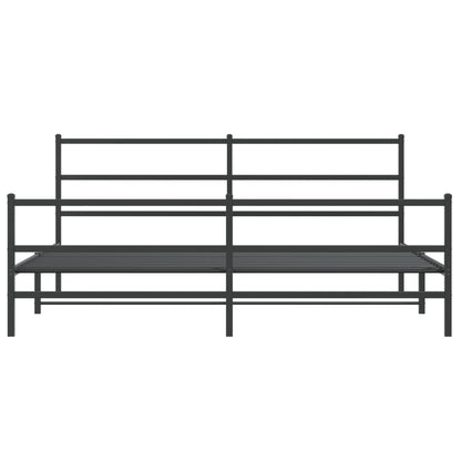 Giroletto con Testiera e Pediera Metallo Nero 180x200 cm | homemem39