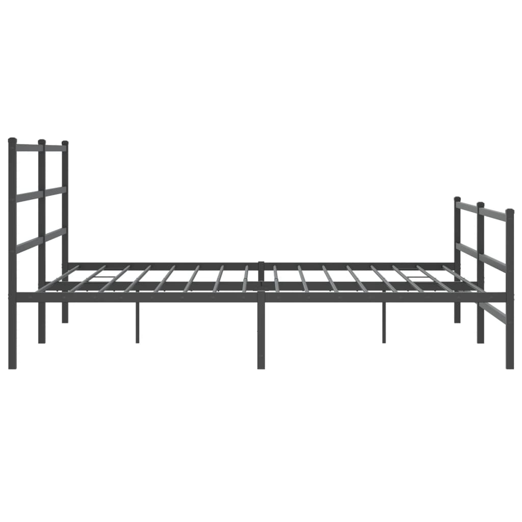 Giroletto con Testiera e Pediera Metallo Nero 180x200 cm | homemem39