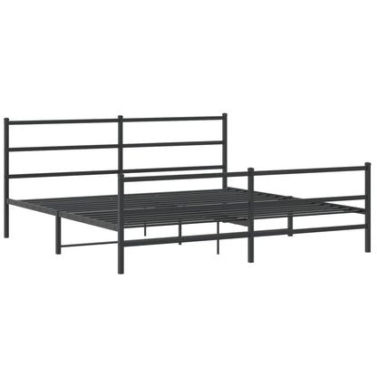 Giroletto con Testiera e Pediera Metallo Nero 183x213 cm | homemem39