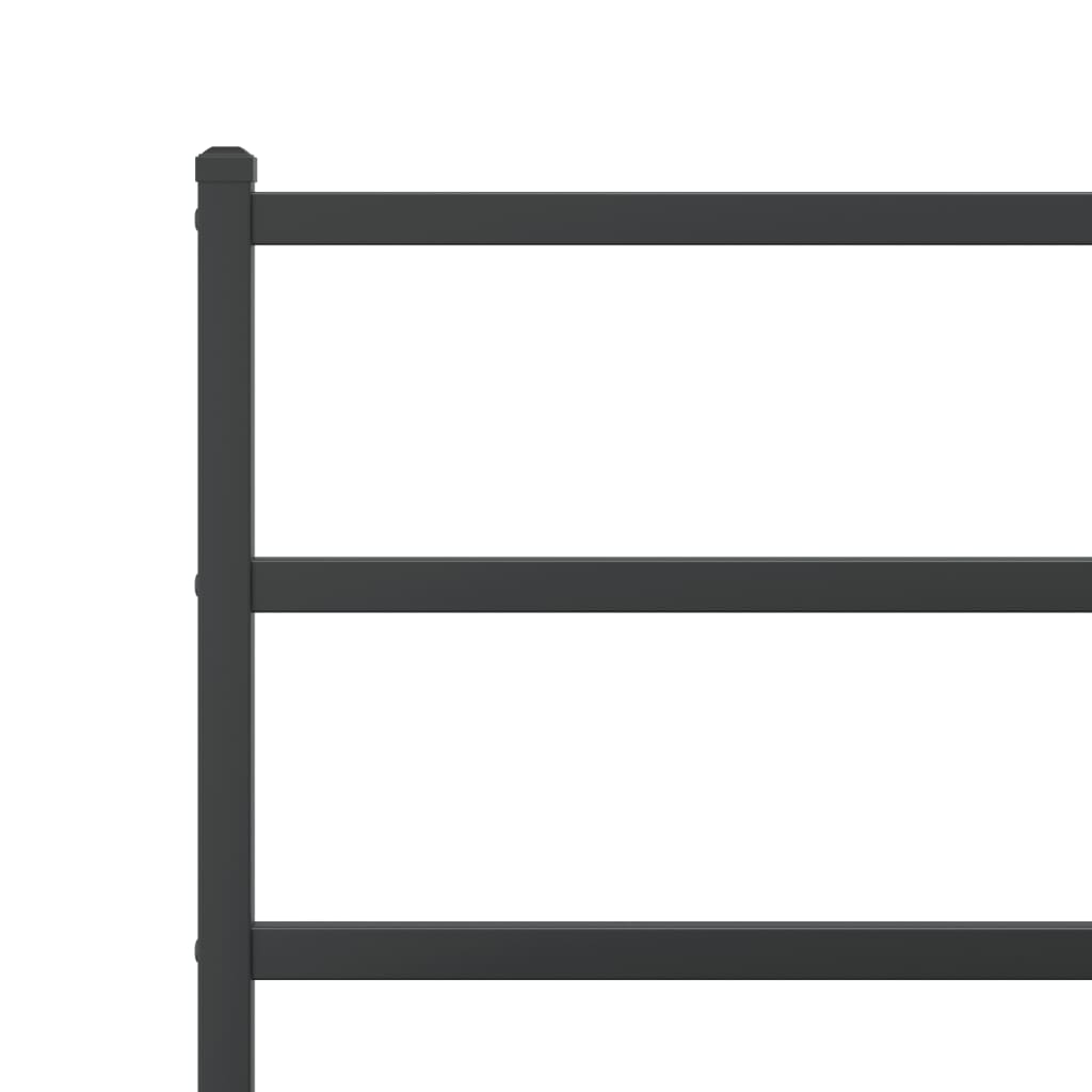Giroletto con Testiera e Pediera Metallo Nero 183x213 cm | homemem39