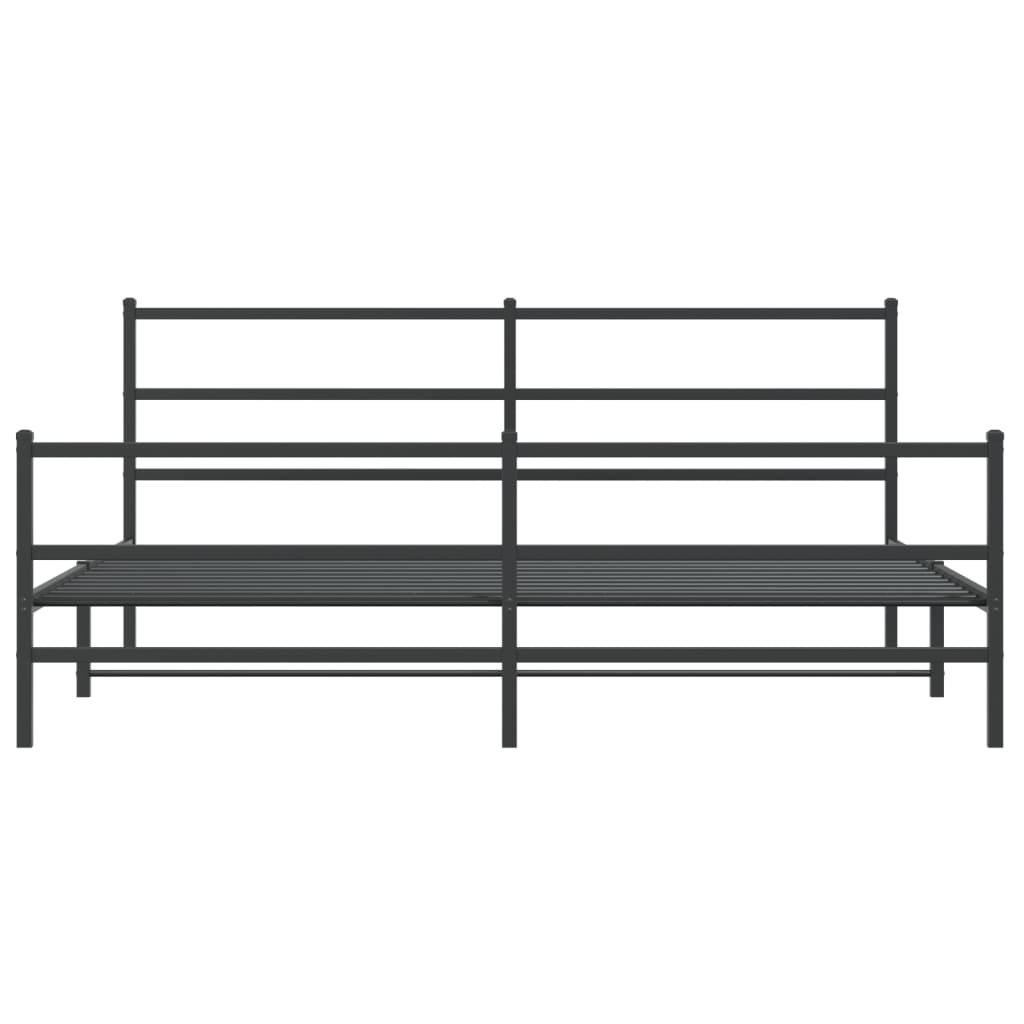 Giroletto con Testiera e Pediera Metallo Nero 193x203 cm