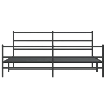 Giroletto con Testiera e Pediera Metallo Nero 193x203 cm