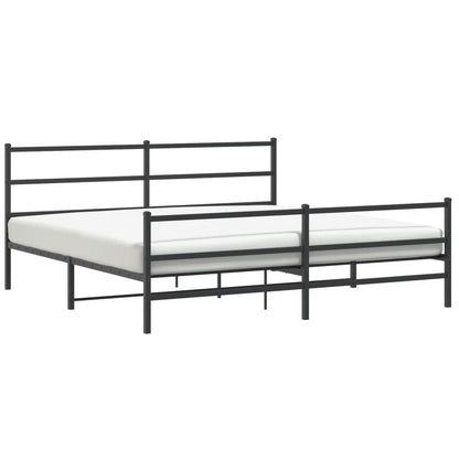 Giroletto con Testiera e Pediera Metallo Nero 200x200 cm | homemem39