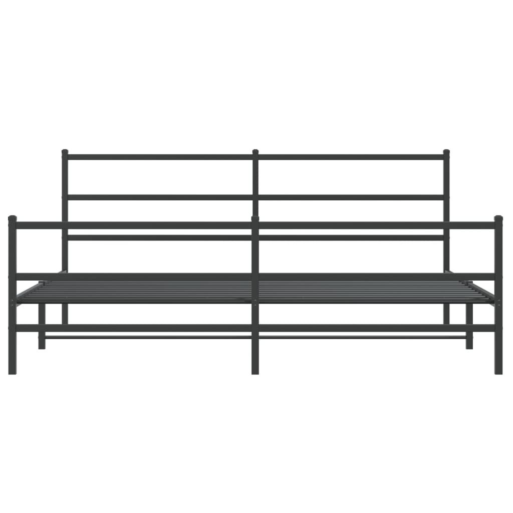 Giroletto con Testiera e Pediera Metallo Nero 200x200 cm | homemem39