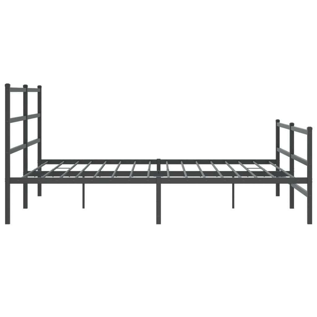 Giroletto con Testiera e Pediera Metallo Nero 200x200 cm | homemem39
