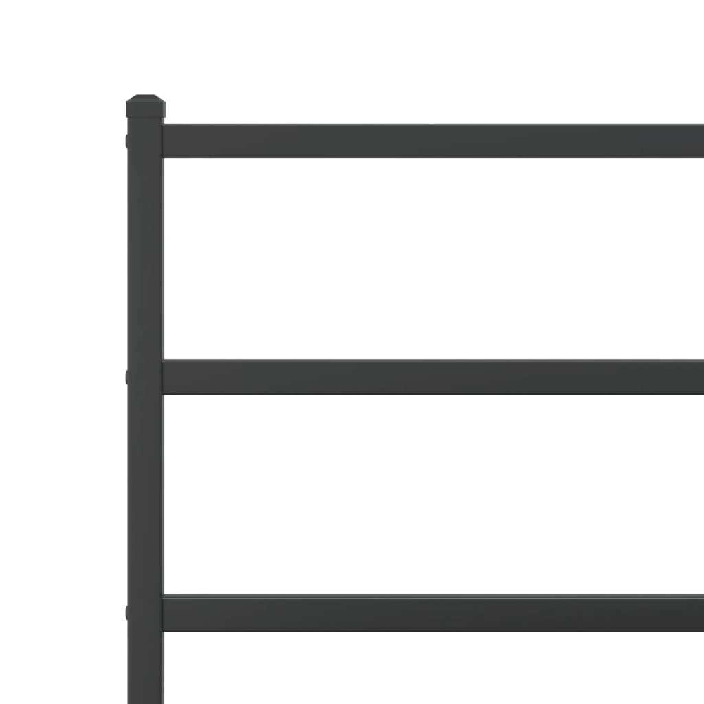 Giroletto con Testiera e Pediera Metallo Nero 200x200 cm | homemem39