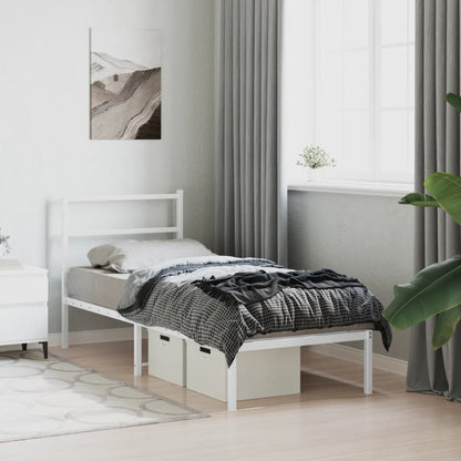 Giroletto senza Materaso con Testiera Metallo Bianco 75x190 cm