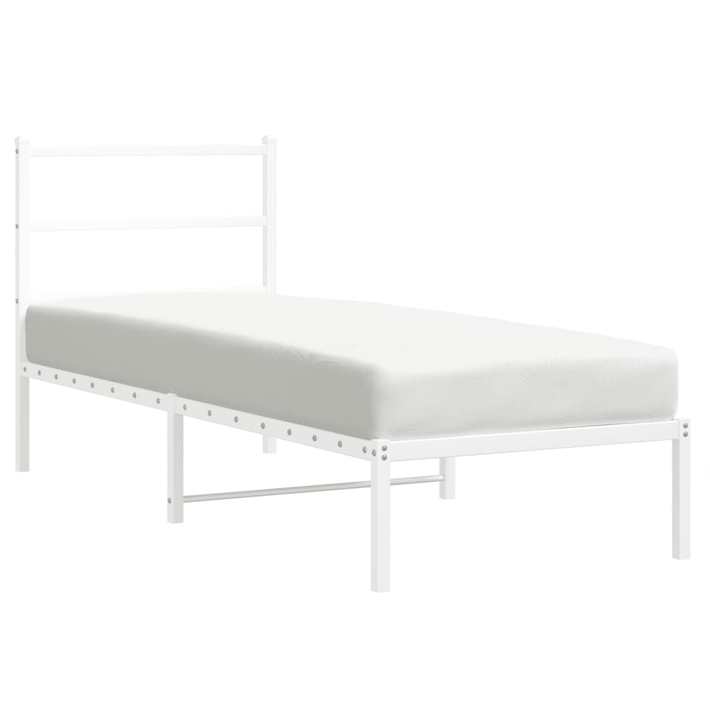 Giroletto con Testiera Metallo Bianco 80x200 cm | homemem39