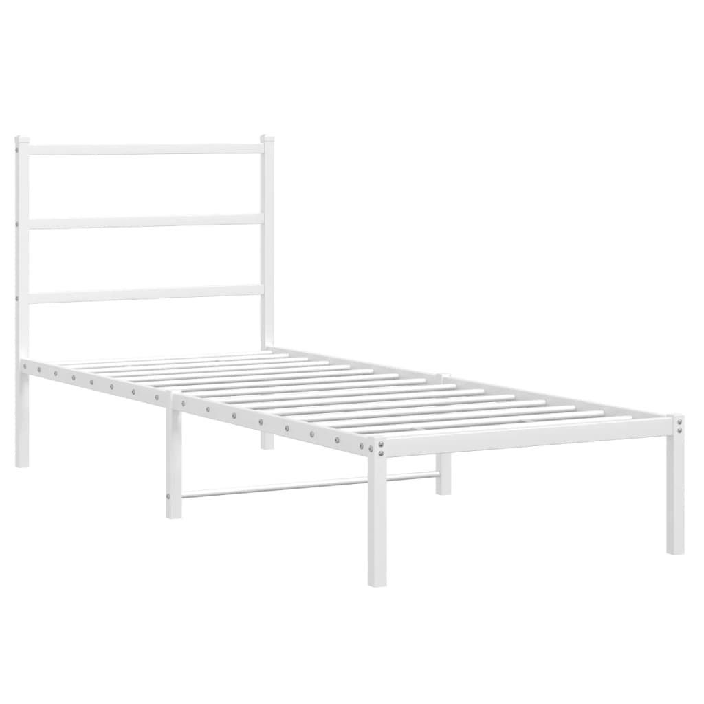 Giroletto con Testiera Metallo Bianco 80x200 cm | homemem39