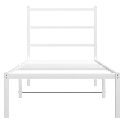 Giroletto con Testiera Metallo Bianco 80x200 cm | homemem39