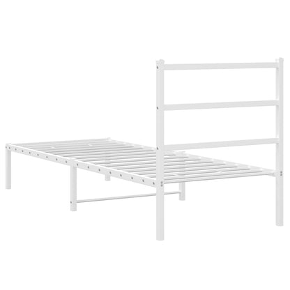 Giroletto con Testiera Metallo Bianco 80x200 cm | homemem39