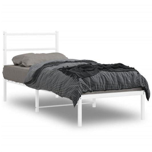 Giroletto con Testiera Metallo Bianco 80x200 cm | homemem39