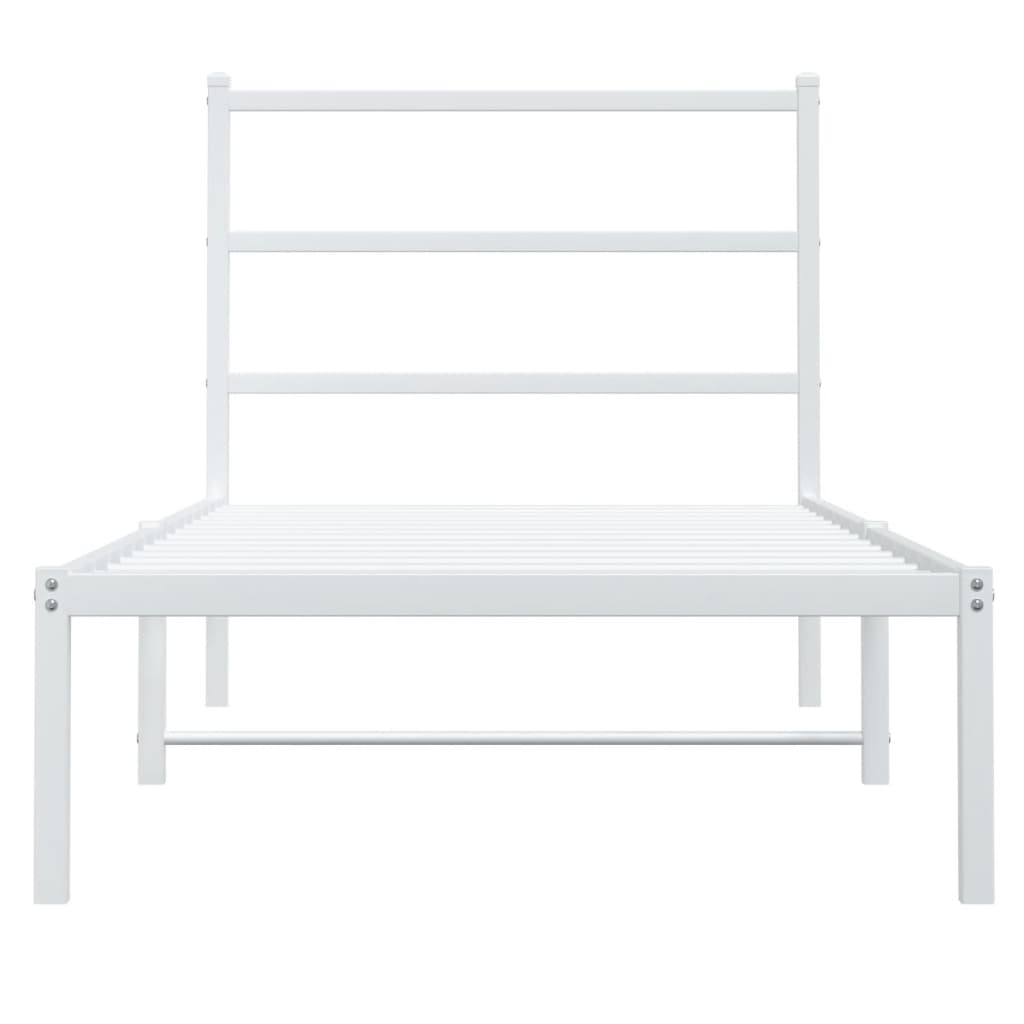 Giroletto con Testiera Metallo Bianco 90x190 cm