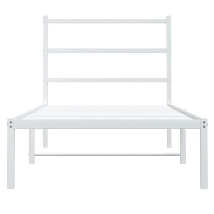 Giroletto con Testiera Metallo Bianco 90x190 cm