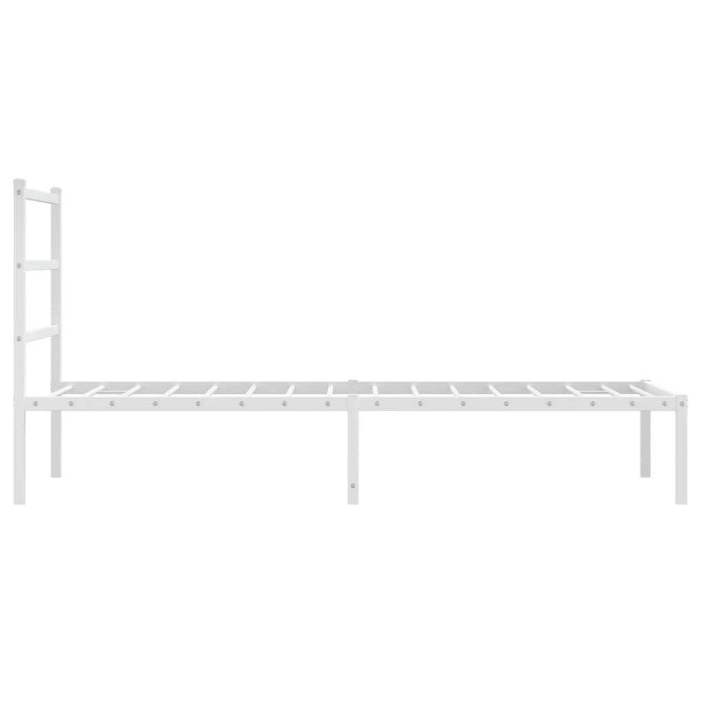 Giroletto con Testiera Metallo Bianco 90x190 cm