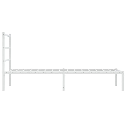 Giroletto con Testiera Metallo Bianco 90x190 cm