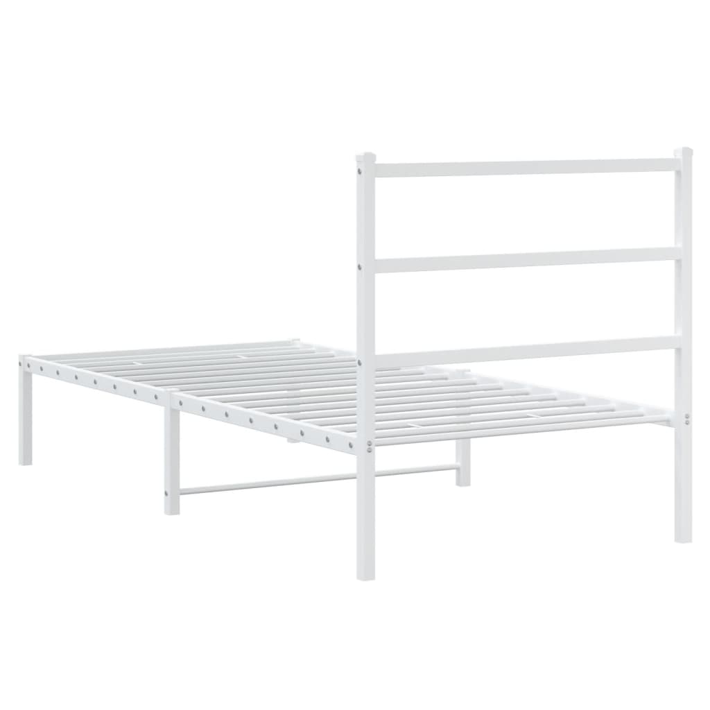 Giroletto con Testiera Metallo Bianco 90x190 cm