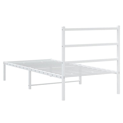 Giroletto con Testiera Metallo Bianco 90x190 cm